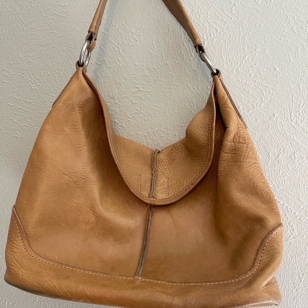 Tan leather purse